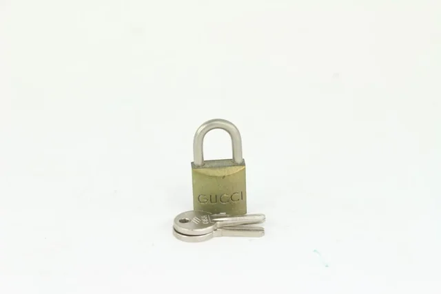 Gucci Brass Logo Padlock and Key Cadena Lock Set Bag Charm from Bagriculture