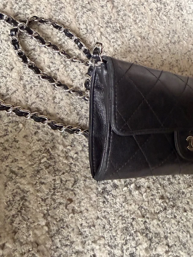 Chanel Quilted Lambskin Mini Wallet-On-Chain With Silver Hardware in black Lambskin from Poshmark, photo 5 of 15