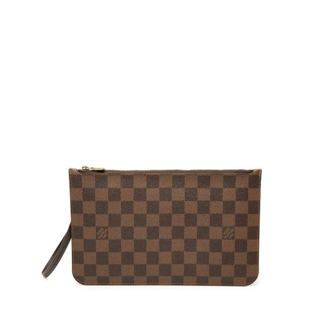 Brown Louis Vuitton Damier Ebene Neverfull MM Pouch in Brown Canvas from Designer Revival