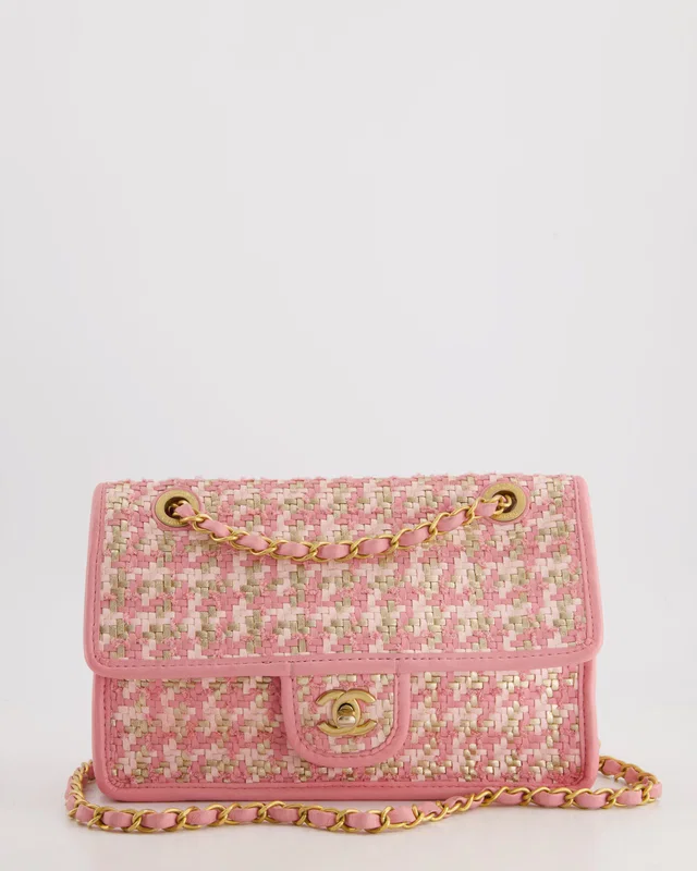 Chanel 23C Pink Woven Flap Bag in Pink Woven leather from Sellier