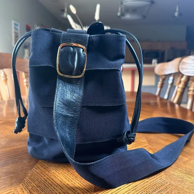 Ferragamo Bucket Sling Bag Navy Blue in blue Canvas from Poshmark