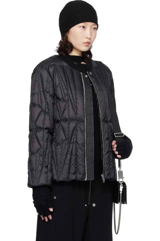 Moncler + Rick Owens Black Geocamo Flight Down Jacket, photo 2 of 5 from SSENSE