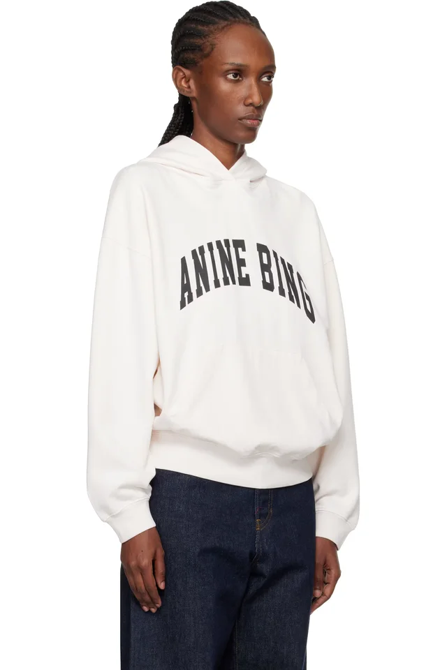 ANINE BING Pink Harvey Hoodie, photo 2 of 4 from SSENSE