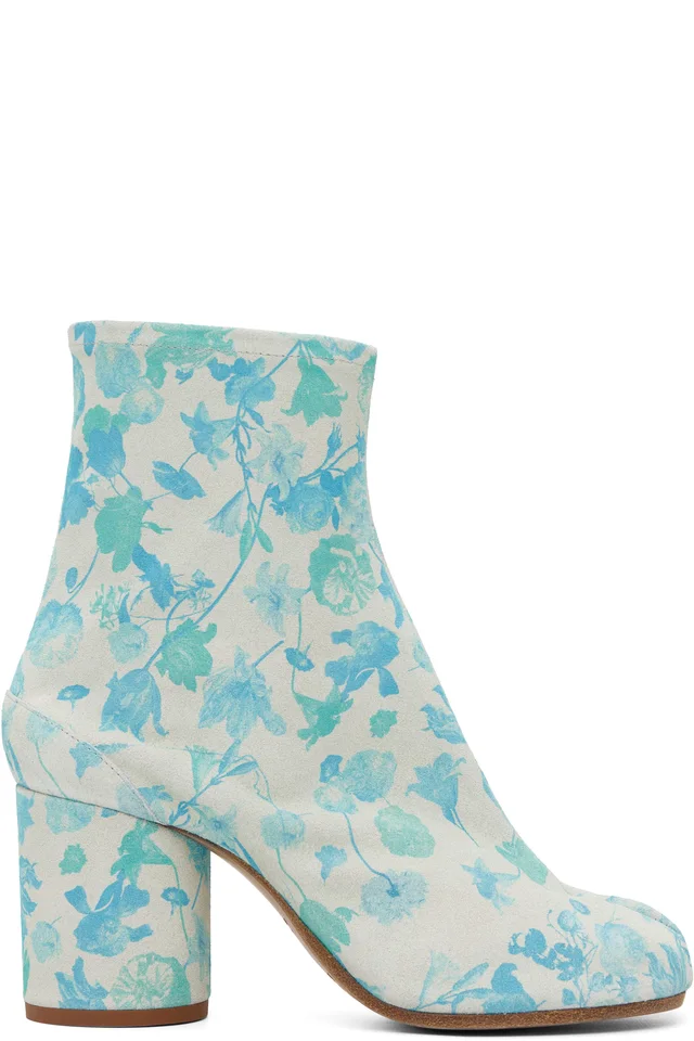 Blue & Gray Tabi Ankle Boots
