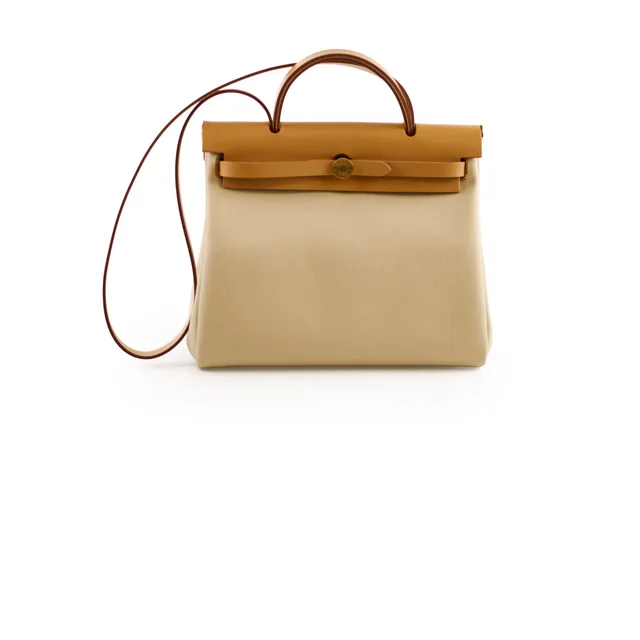 Hermès Herbag 31 Beton/Naturel Sable - U Stamp in Beige Leather from The Purse Affair