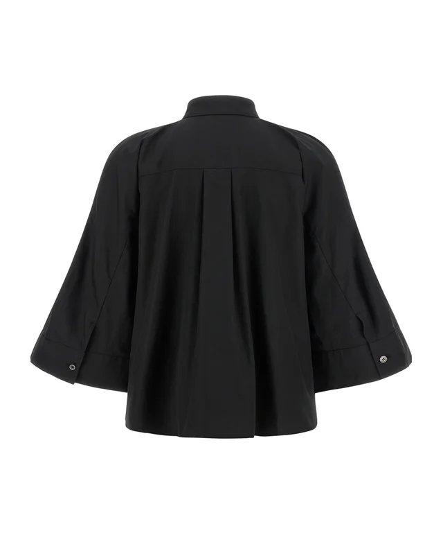 Sacai Flared Cropped Poplin Shirt, photo 2 of 4 from SENSER