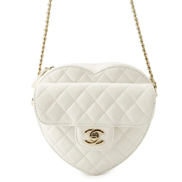Chanel Matelasse Heart Shape Chain Shoulder WhiteAS3191 Lambskin in Lambskin from GALLERY RARE