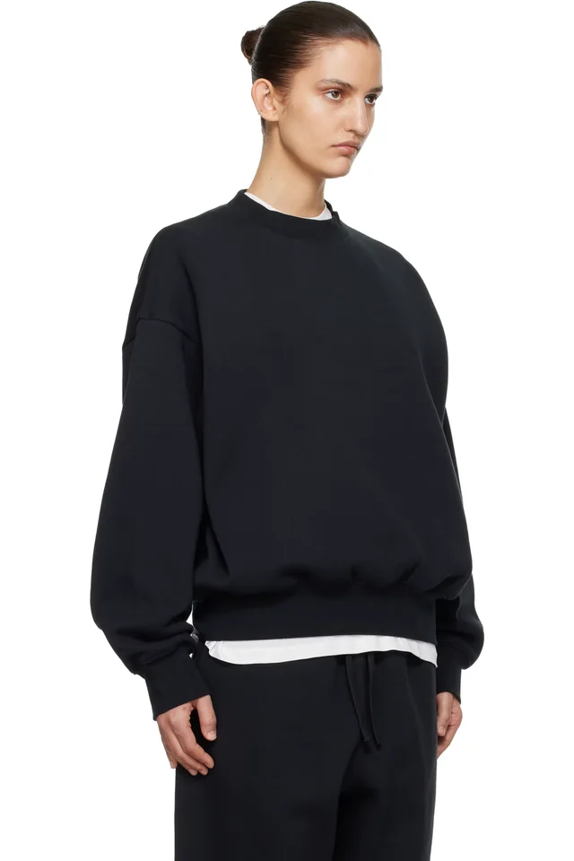 Fear of God ESSENTIALS Black Classic Crewneck Sweatshirt, photo 2 of 4 from SSENSE