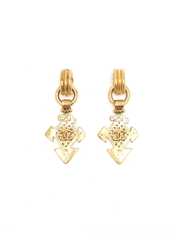 Chanel Coco Mark Dangling Clip-on Earrings from A Retro Tale, photo 4 of 5