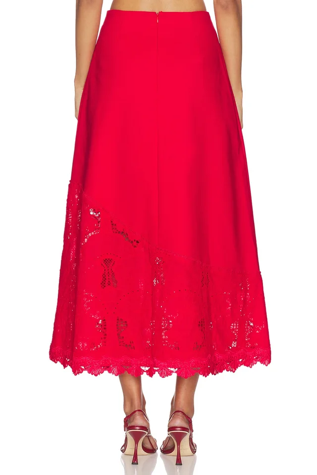 ELLIATT Giovanna A-line Maxi Skirt in Red, photo 4 of 6 from REVOLVE (Canada)