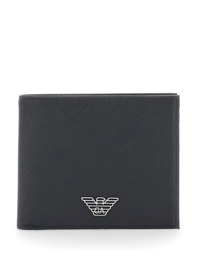 Giorgio Armani Tech Fabric Bi-Fold Wallet — Black Polyamide in Black from HEWI