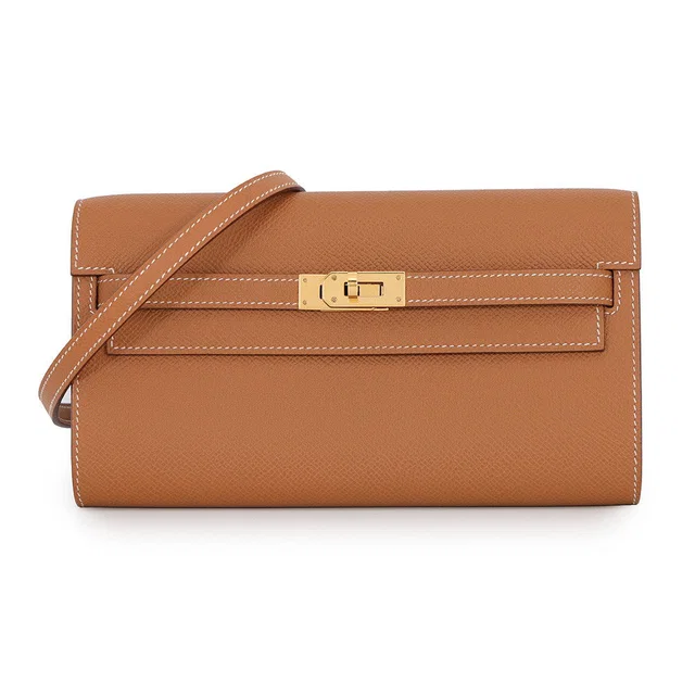 Hermès Kelly wallet long to go Gold Epsom in Gold Epsom leather from GALLERY RARE