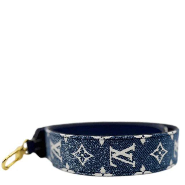 Louis Vuitton Jacquard Bandouliere Monogram Denim Shoulder Strap Navy Blue in Navy Denim from Dallas Designer Handbags