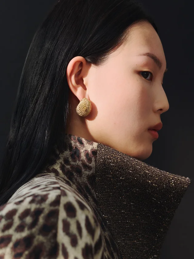 Jacquemus Herisson Textured Stud Earrings, photo 3 of 3 from SENSER