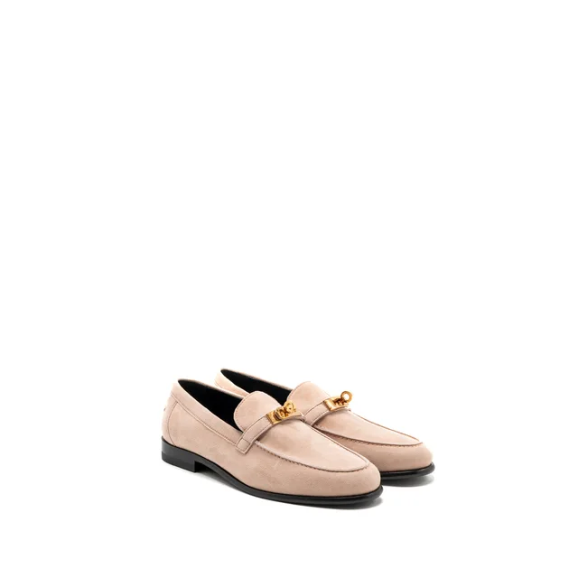 Hermès size 37 destin loafer suede rose opaline RGHW in Pink Suede from EMIER