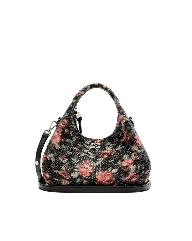 GANNI Hobo Bag — Black Recycled Cotton in Black from HEWI