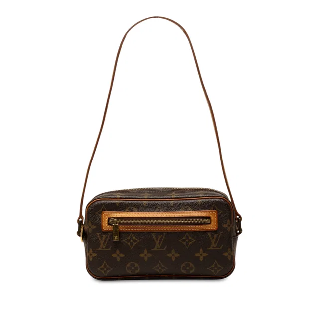 Brown Louis Vuitton Monogram Pochette Cite Shoulder Bag in Brown Coated canvas from Designer Revival