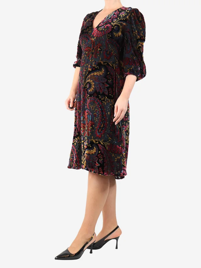 Etro Multicolour paisley velour midi dress - size UK 12 from Sign of the Times, photo 2 of 2