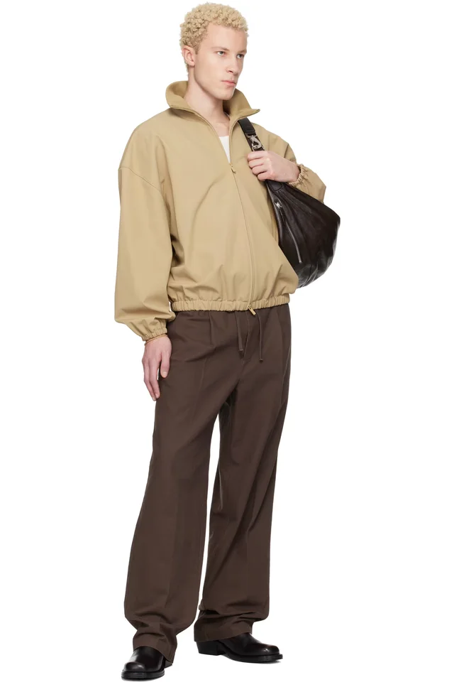 Fear of God ESSENTIALS Beige Signature Full Zip Track Jacket, photo 4 of 4 from SSENSE