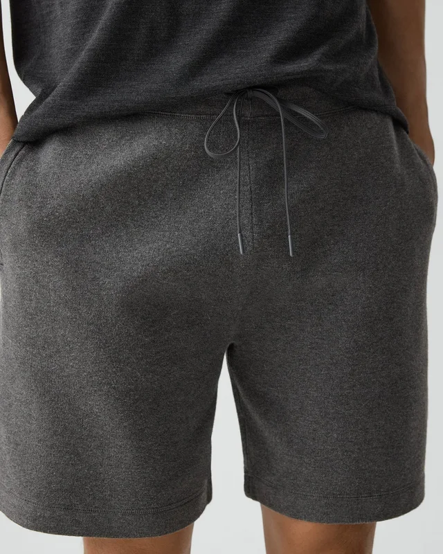 Theory Sweat Short in Light Bilen in MEDIUM GREY 62% Viscose, 38% Polyester; Exclusive Of Elastic, photo 12 of 12 from Theory