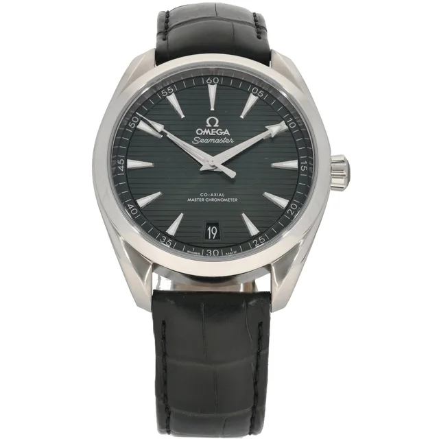 Omega Seamaster Aqua Terra 220.13.41.21.10.001 41mm Stainless Steel Watch in Leather from H&T