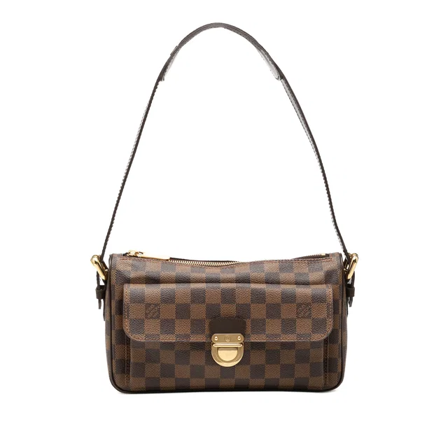 Brown Louis Vuitton Damier Ebene Ravello GM Satchel in Brown Canvas from Designer Revival