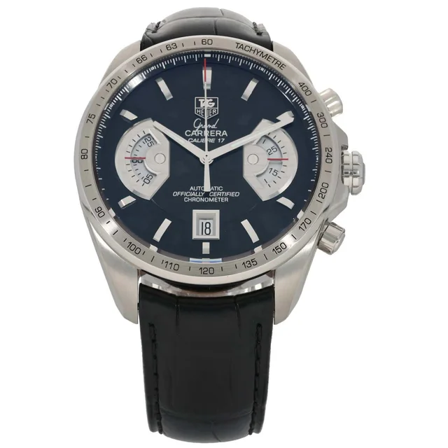 TAG Heuer Grand Carrera CAV511A 43mm Stainless Steel Watch in Leather from H&T