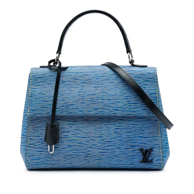 Blue Louis Vuitton Epi Denim Cluny MM Satchel in Blue Denim from Designer Revival
