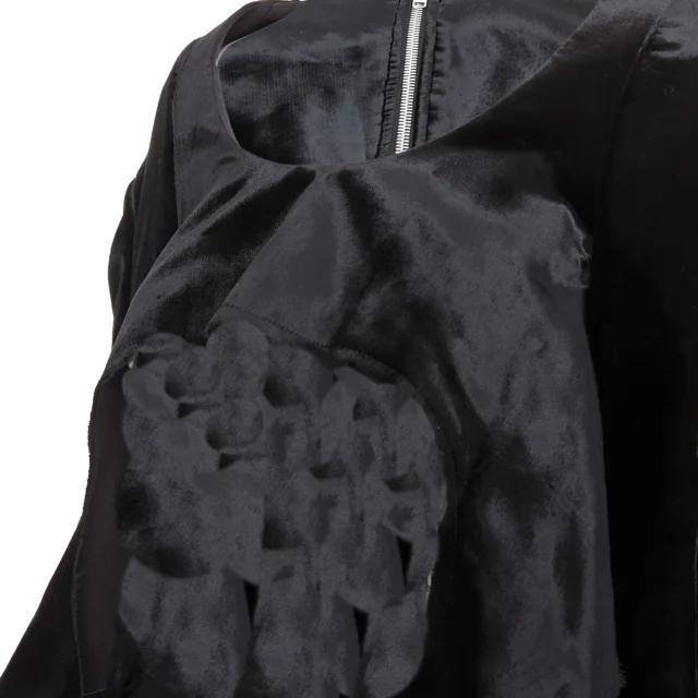 Comme des Garcons velvet multi sleeves cut out crop top in black, photo 2 of 6 from ShopSimon
