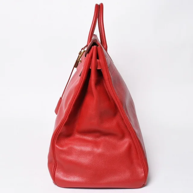 Hermès Haut Courroies Hac 55 Handbag Ardennes Rouge Ash Gold in Red Leather from The Reluxe, photo 2 of 2