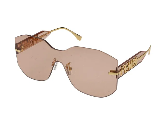 Fendi Fe40067u Shield Lens Sunglasses — Beige Standard in Beige from HEWI