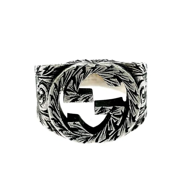 Gucci Arabesque Interlocking G Gring 925 Engraved Ring in Silver from The Reluxe
