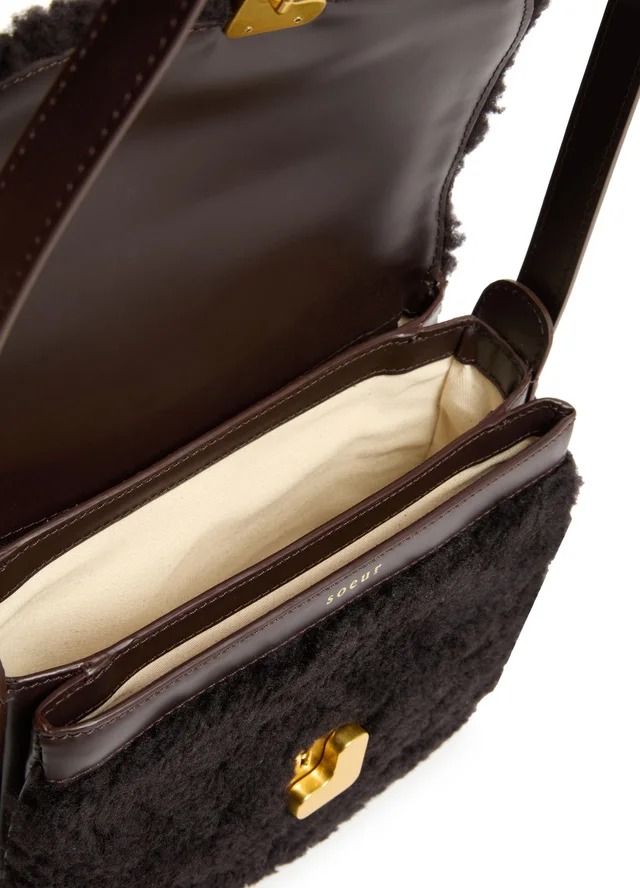 SOEUR Bellissima mini crossbody bag in Brown Main material: 100% lamb nappa, secondary material: 100% cowhide leather, lining: 100% cotton, photo 5 of 8 from 24S (US)