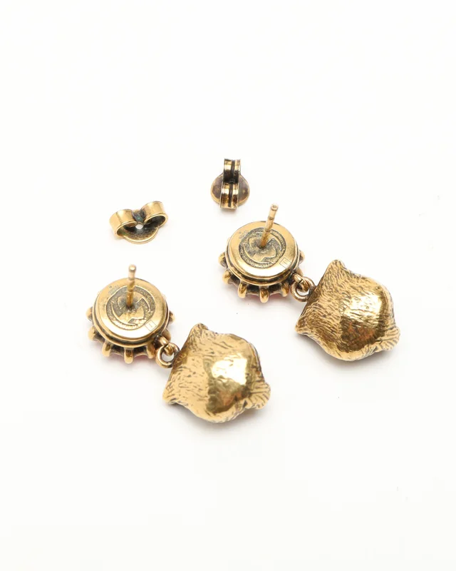 Gucci Cat Head Rhinestone Earrings from A Retro Tale, photo 3 of 3