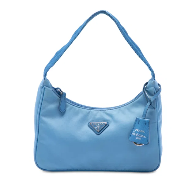 Blue Prada Mini Tessuto Re Edition 2000 Shoulder Bag in Blue Nylon from Designer Revival