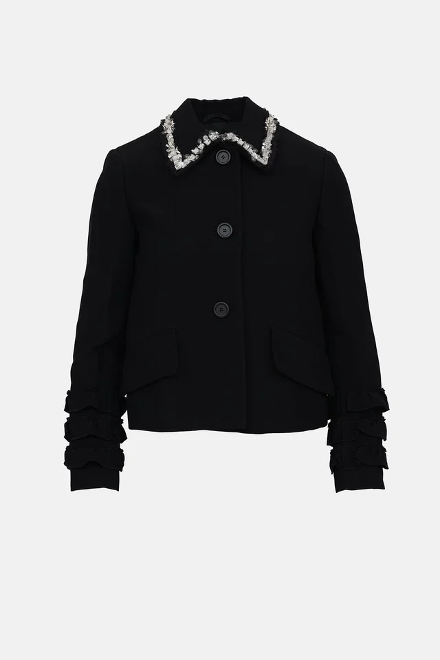Miu Miu 2015 Embellished Jacket in Satin from VSP Consignment