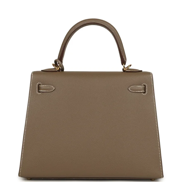 Hermès Kelly Sellier 25 Etoupe Epsom Gold Hardware in Brown Epsom from Madison Avenue Couture, photo 5 of 9