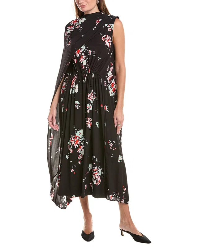 Proenza Schouler Ysabelle Silk-Blend Dress in //asset1.ruecdn.com/images/sw/141574/1415744798_RLSW_black multi.jpg, image 1 of 1 from Rue La La