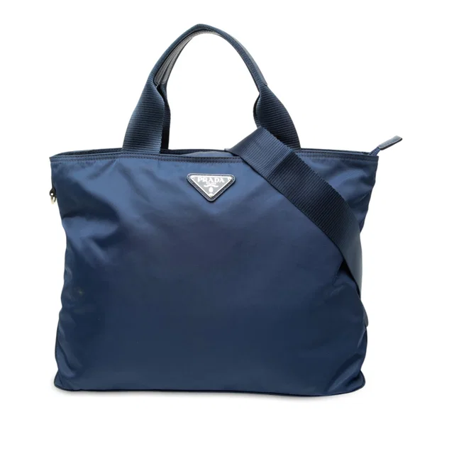 Blue Prada Tessuto Satchel in Blue Nylon from Designer Revival