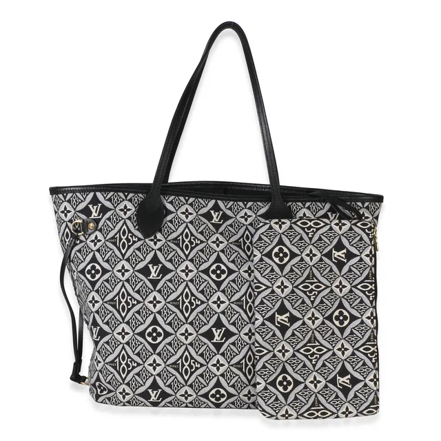 Louis Vuitton Black Since 1854 Jacquard Neverfull MM in Black Coated canvas from myGemma