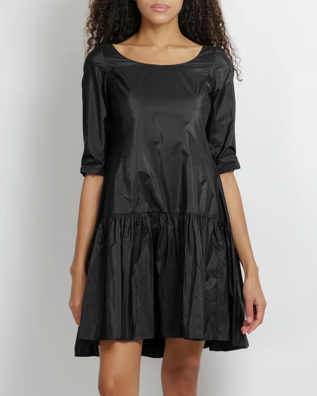 Dior Black Silk Mini Dress with Ruffled Skirt Detail Size FR 34 (UK 6) in Black Silk from Sellier