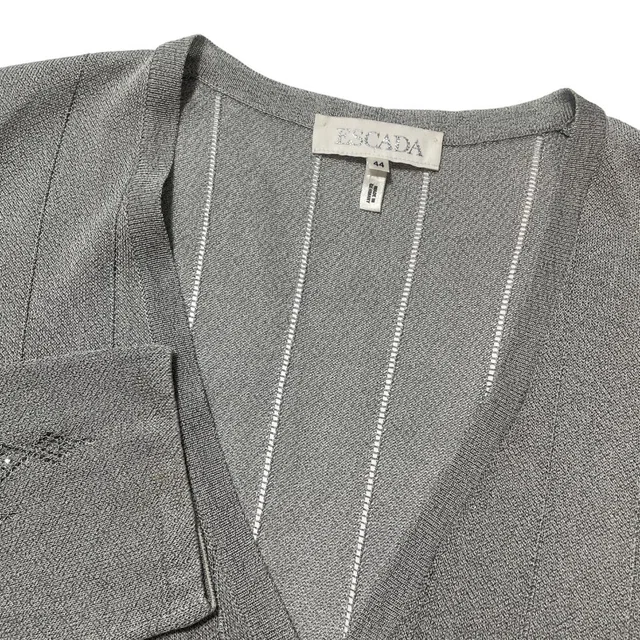 Escada Grey 44 Embellished Long Sleeve Cardigan in gray from Poshmark