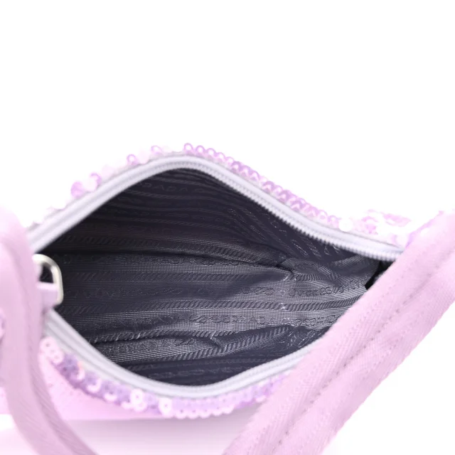 Prada Paillettes Sequin Mini Re-Edition 2000 Bag Lilium Black in Black Nylon from FASHIONPHILE, photo 5 of 9