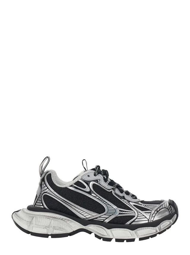 BALENCIAGA Sneakers '3XL' with Logo on the Toe in Metallic Tech Fabric Mix for Women in Grey 55% Polyurethane 45% Polyester, photo 2 of 7 from Gaudenzi Boutique