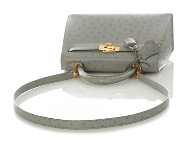 Hermès Bleu Glacier Ostrich Kelly 25 in Blue Ostrich from Ann's Fabulous Finds, photo 8 of 12