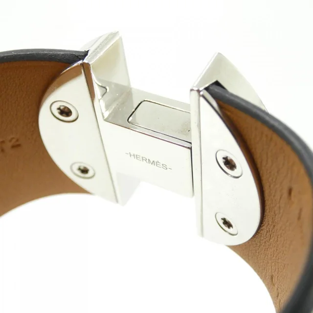 HERMES 2002 076469CK Bracelet in BLACK/BLACK+PALLADIUM(SILVER) metal fittings Tadelakt from KOMEHYO, photo 4 of 4