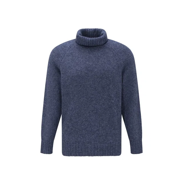 Brunello Cucinelli Blue Alpaca Leather Turtleneck in Blue Leather from HEWI