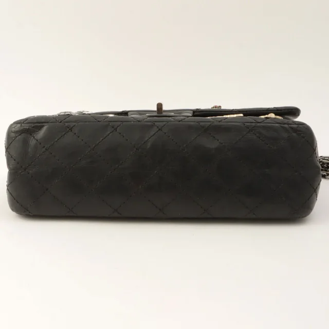 Chanel Around 2012 Made Icon 2.55 Chain Shoulder Bag Black in Black Calfskin from VINTAGE QOO TOKYO, photo 12 of 15