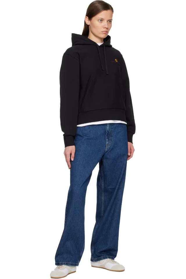 Carhartt Work In Progress Black American Script Hoodie, photo 4 of 4 from SSENSE