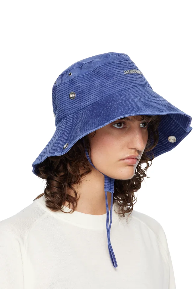 JACQUEMUS Blue 'The de-Nîmes denim' Bucket Hat, photo 2 of 3 from SSENSE